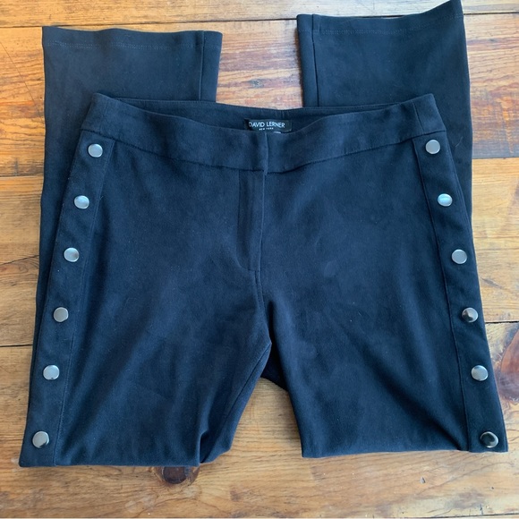 David Lerner Black Micro Suede Side Snap Flare Pants Revolve - Picture 7 of 10